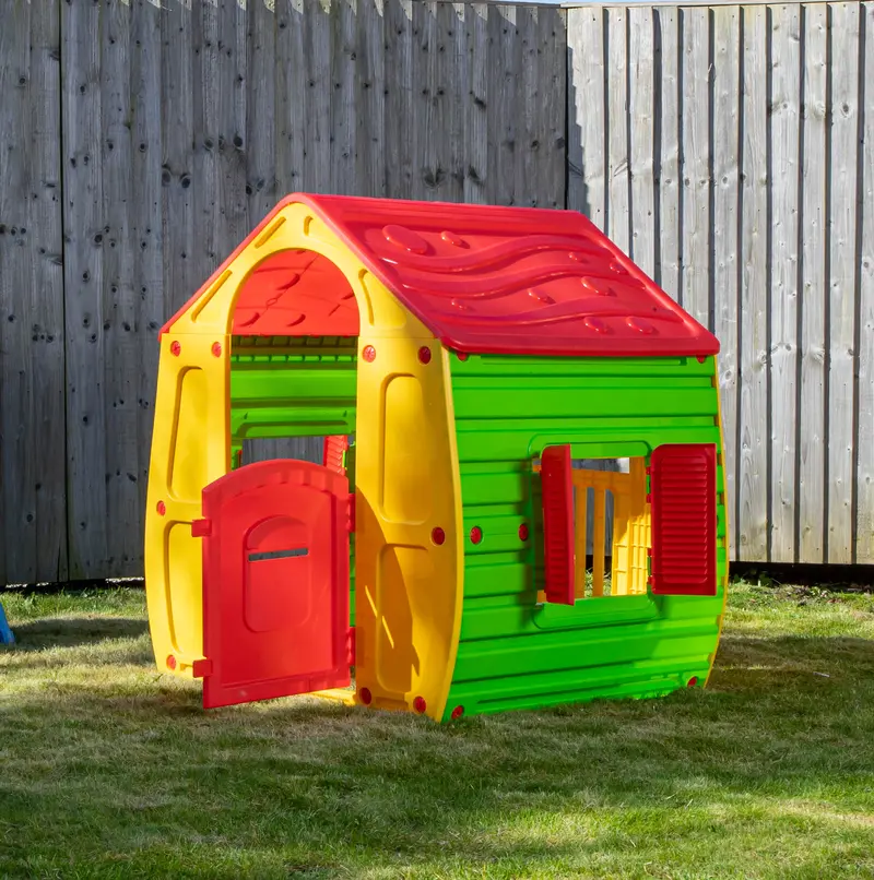 1.09M Yellow-And-Red Kids' Playhouse – Indoor/Outdoor Wendy House 1