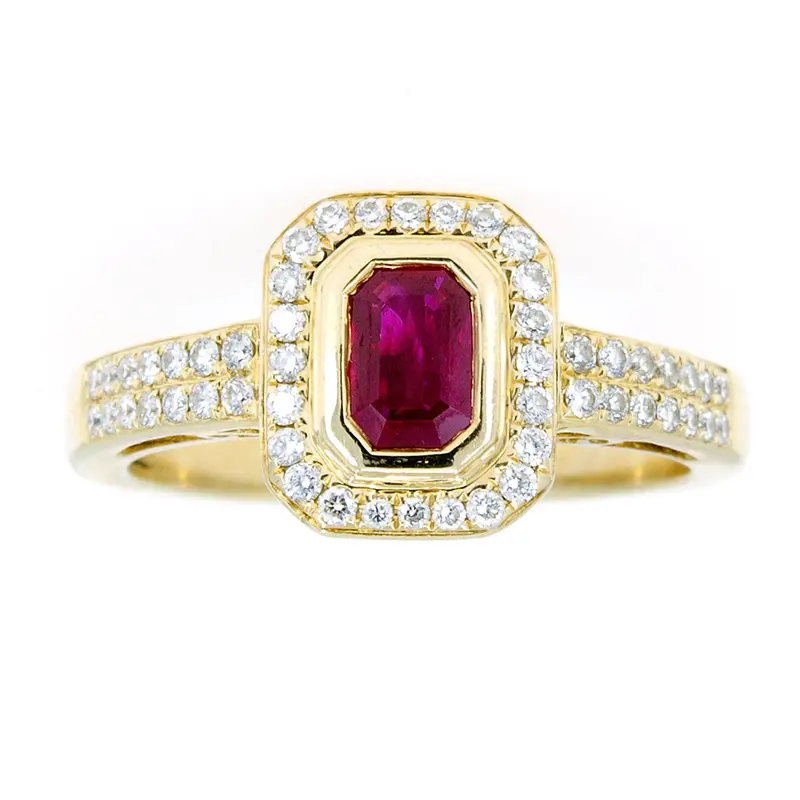 1.25 Carat Ruby And Diamond Halo Engagement Ring 1