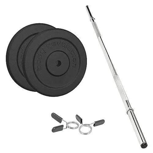 1.2M Standard 1" Barbell + 5 Kg Cast Iron Weight Plate Kit 1
