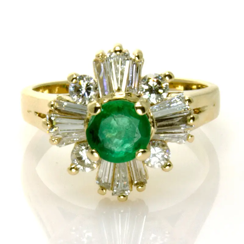 1.45 Carat Emerald And Diamond Cocktail Ring – Art Deco Inspired 1