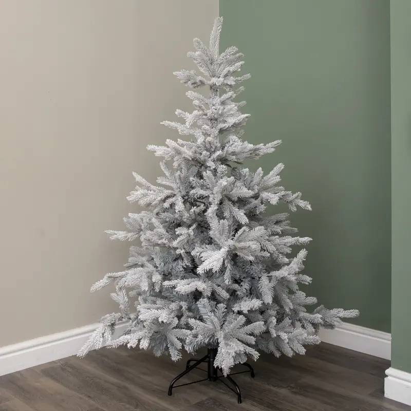 1.5M Frosted Grey Grandis Fir Artificial Christmas Tree With Sturdy Metal Stand 1