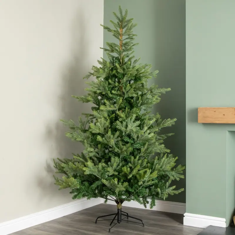 1.8M Realistic Grandis Fir Artificial Christmas Tree – 1564 Tips, Includes Metal Stand 1