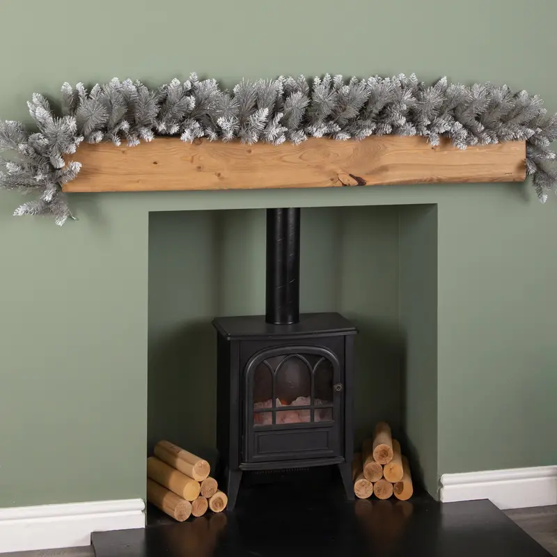 1.8M Shimmering Silver Christmas Garland With Glittered Ends 1