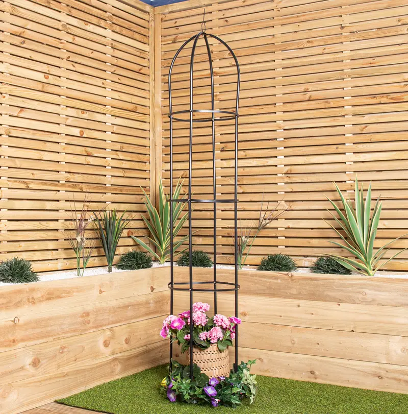 1.9M Metal Obelisk Trellis For Climbing Plants – Patio Or Garden Use 1