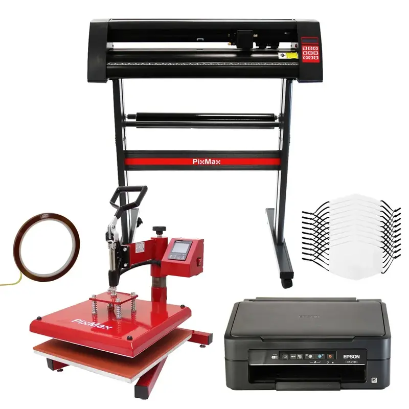 10 Blank Face Masks + Swing-Arm Heat Press + Epson Sublimation Printer + Vinyl Cutter + Signcut Pro Software 1