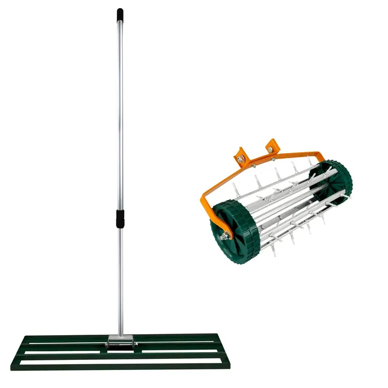 100Cm Green Lawn Leveller And Aerator Tool For Soil Preparation 1