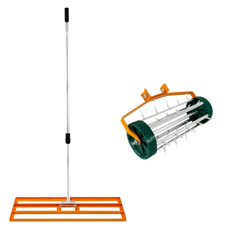 100Cm Orange Lawn Levelling And Aeration Roller For Garden Use 1