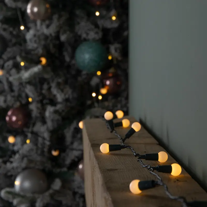 10M Warm White Pearl String Lights – 100 Led Multi-Effect Holiday Lighting 1
