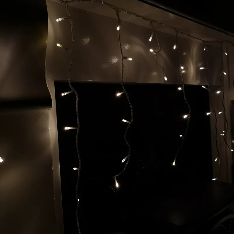 11.8M 480-Led Icicle Lights – Warm White Snowfall Effect On Clear Cable, Timer-Enabled & Dual-Use 1