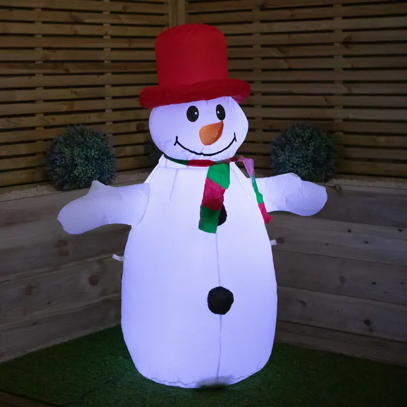 120Cm Inflatable Light-Up Snowman Decoration With Warm White Leds 1