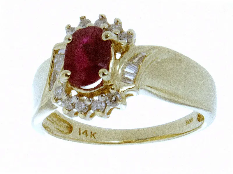 14K Gold Ruby And Diamond Ring – 1.25 Carats Total Gemstone Weight 1