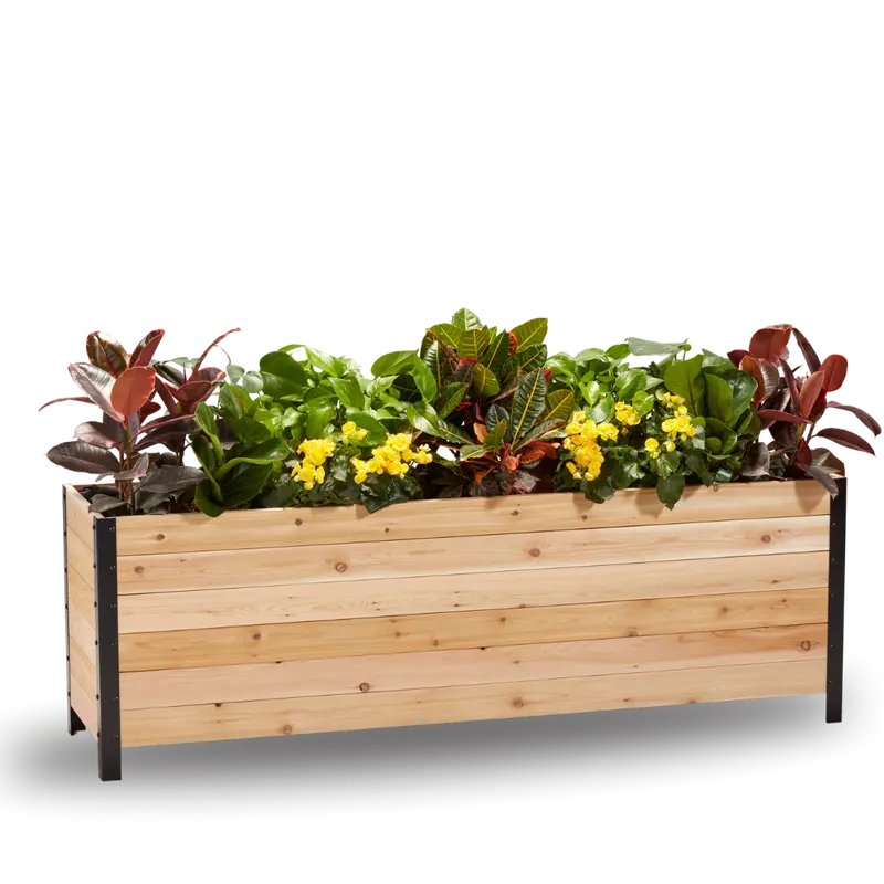 18" X 72" Wooden Planter Box – 24" Tall, Premium Select Grade 1