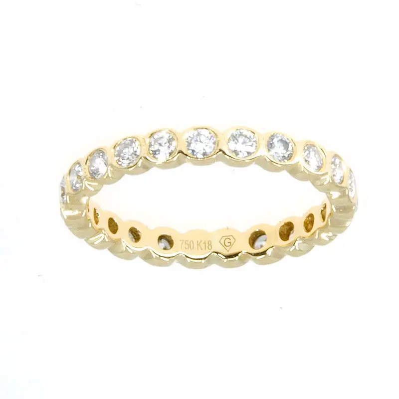 18K Gold Diamond Eternity Band Ring – Full Pavé Setting 1