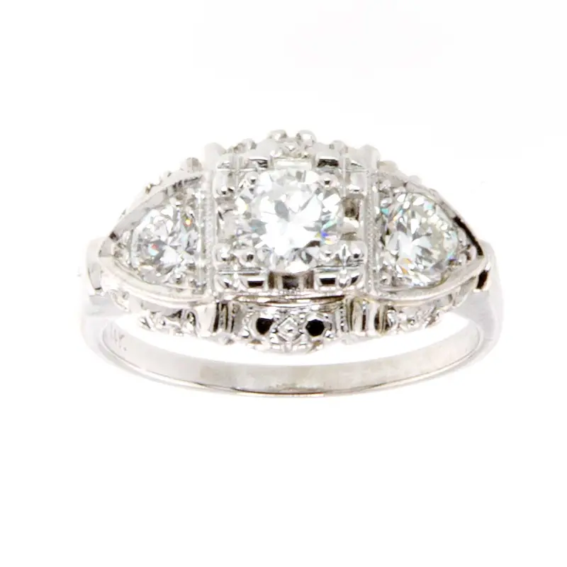 1950S Three-Stone Diamond Engagement Ring – 1 Carat Total Weight 1