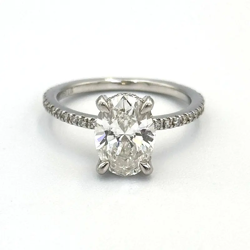 2.05Ct Lab-Grown Diamond Engagement Ring With Hidden Halo Setting In Platinum 1