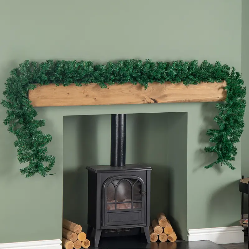 2.7M Classic Green Traditional Christmas Garland – 260 Realistic Pine Tips 1