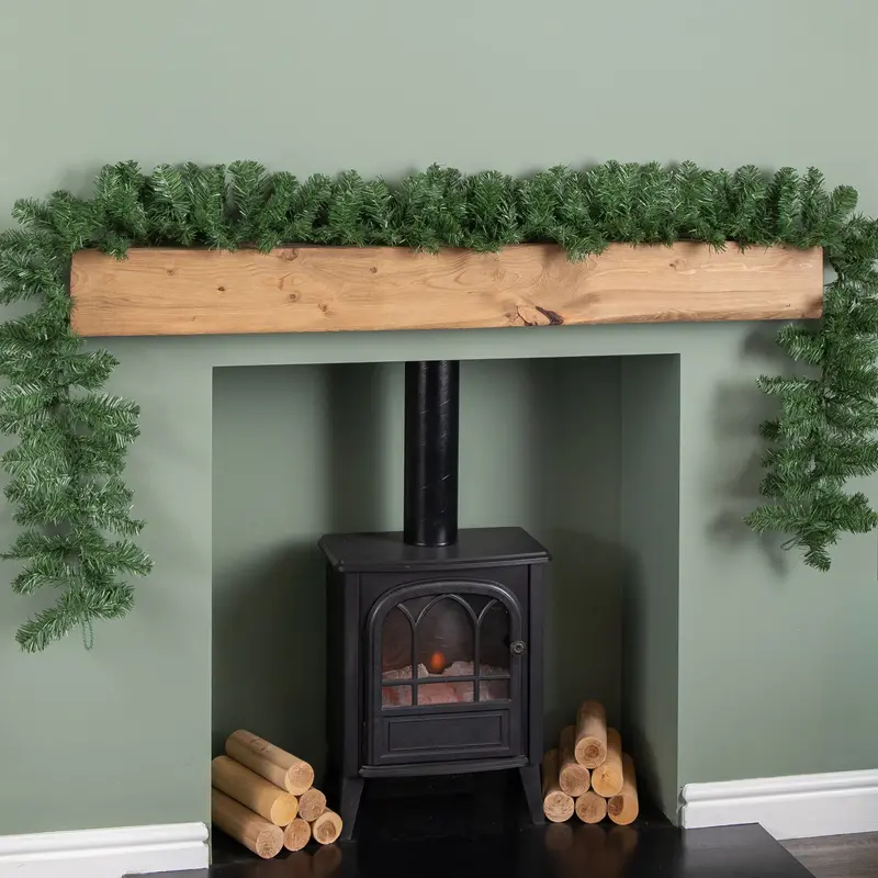 2.7M Imperial Pine Christmas Garland – Plain Green, 9Ft Length 1