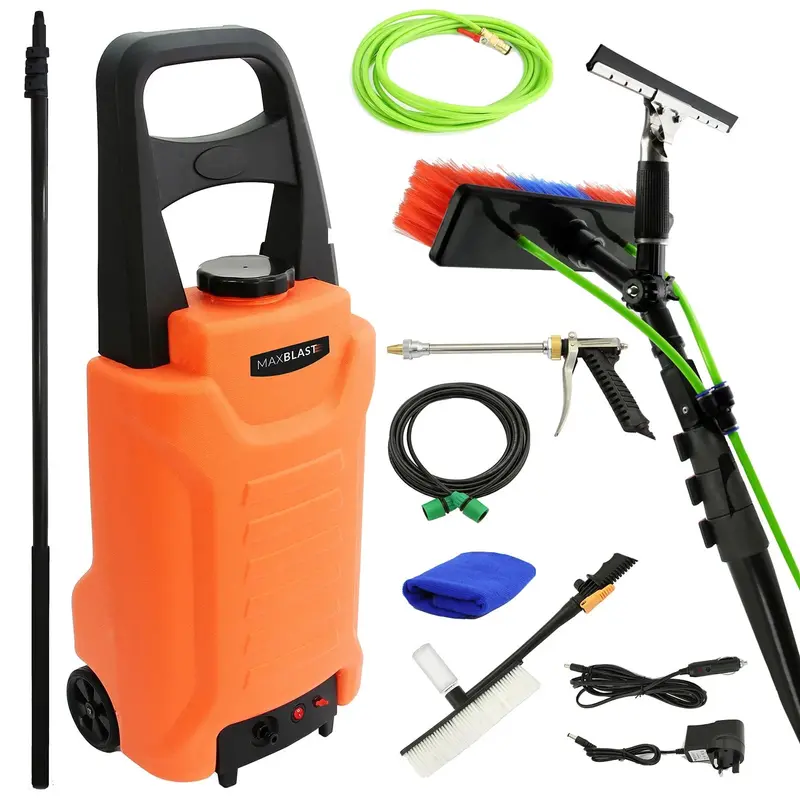 20-Foot Water-Fed Pole With 30-Litre Mobile Water Trolley 1