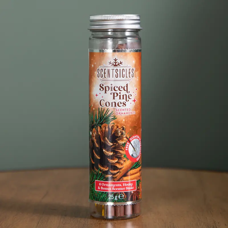 25G Spiced Pine Cone Scented Scentsicles – Includes 6 Hanging Hooks 1