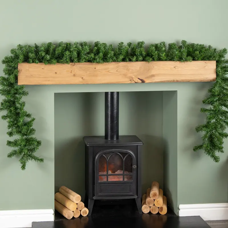 270Cm (9Ft) Plain Green Colorado-Style Christmas Garland 1
