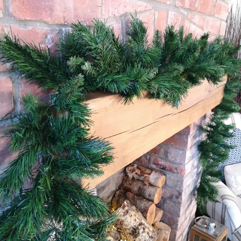 270Cm Kateson Fir Pvc Christmas Garland – 180 Tips, Natural Green 1