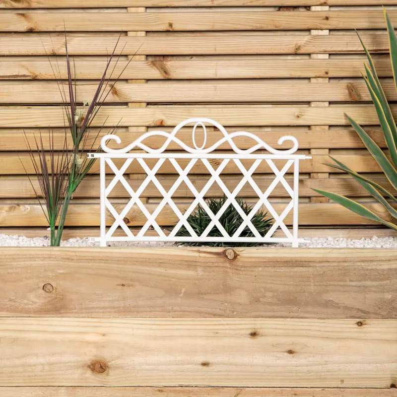 27Cm White Plastic Lawn Edging Border For Patios And Garden Beds 1