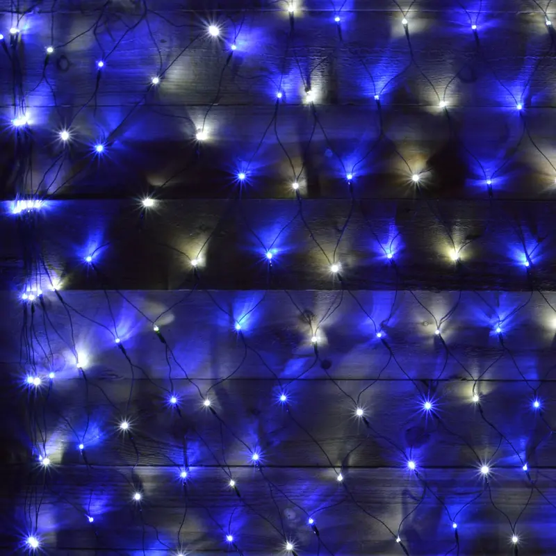 3.5M X 1.2M Blue & White Christmas Net Light – 360-Led Window Decoration For Indoor/Outdoor Use 1