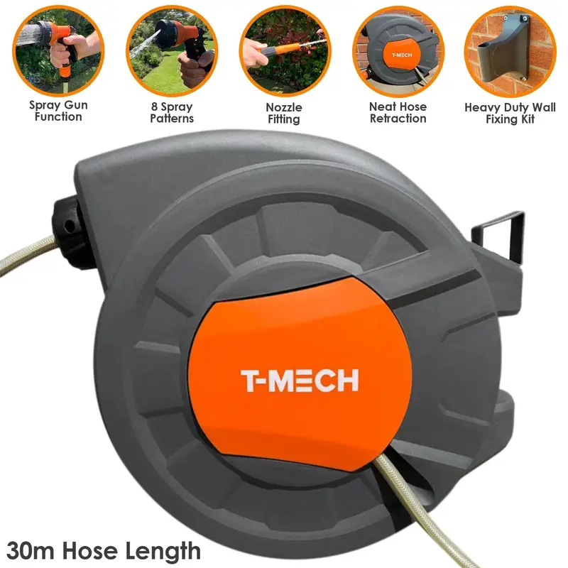 30-Metre Heavy-Duty Retractable Hosepipe With Auto Rewind 1