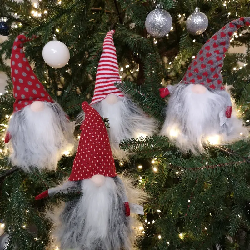 34Cm Festive Gonk Cuddly Santa Ornament – Indoor Decor With Customizable Hat Style 1