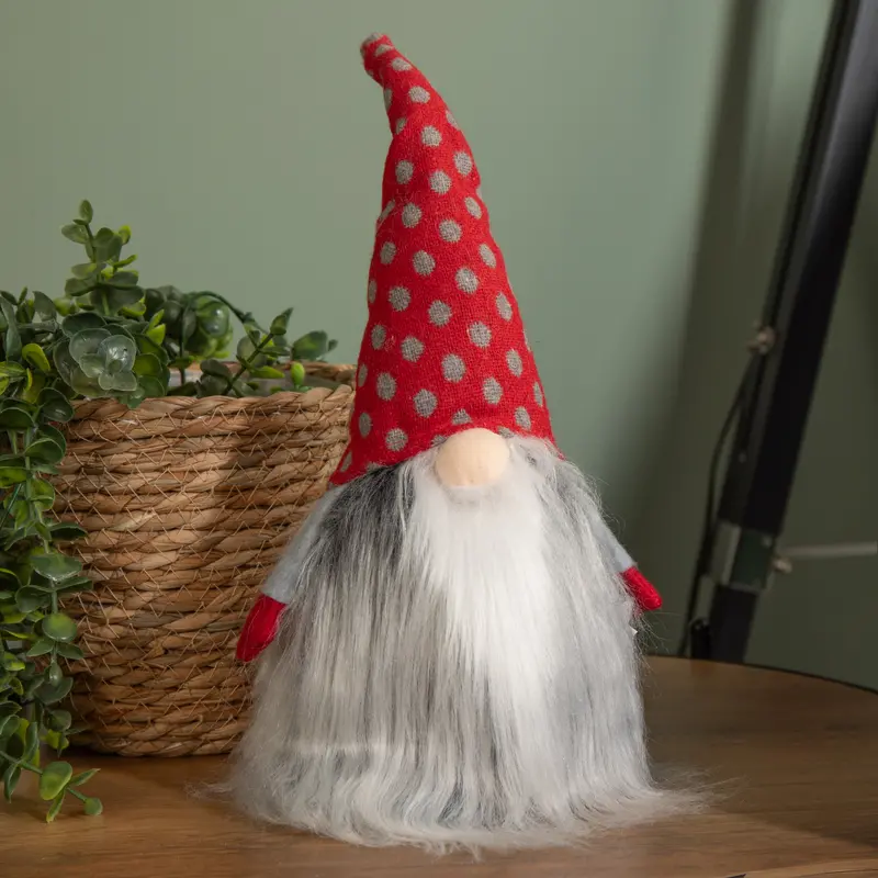 34Cm Festive Polka-Dot Hat Santa Gonk – Soft Plush Christmas Decor 1