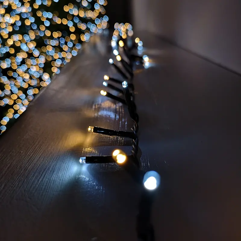 37.5M Cool & Warm White Led Christmas String Lights With Timer – 1500 Bulbs 1