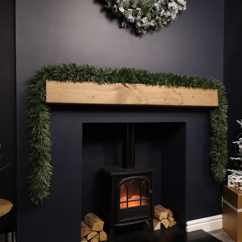 3M × 15Cm Festive 6-Ply Chunky Pine-Green Tinsel Garland Decoration 1