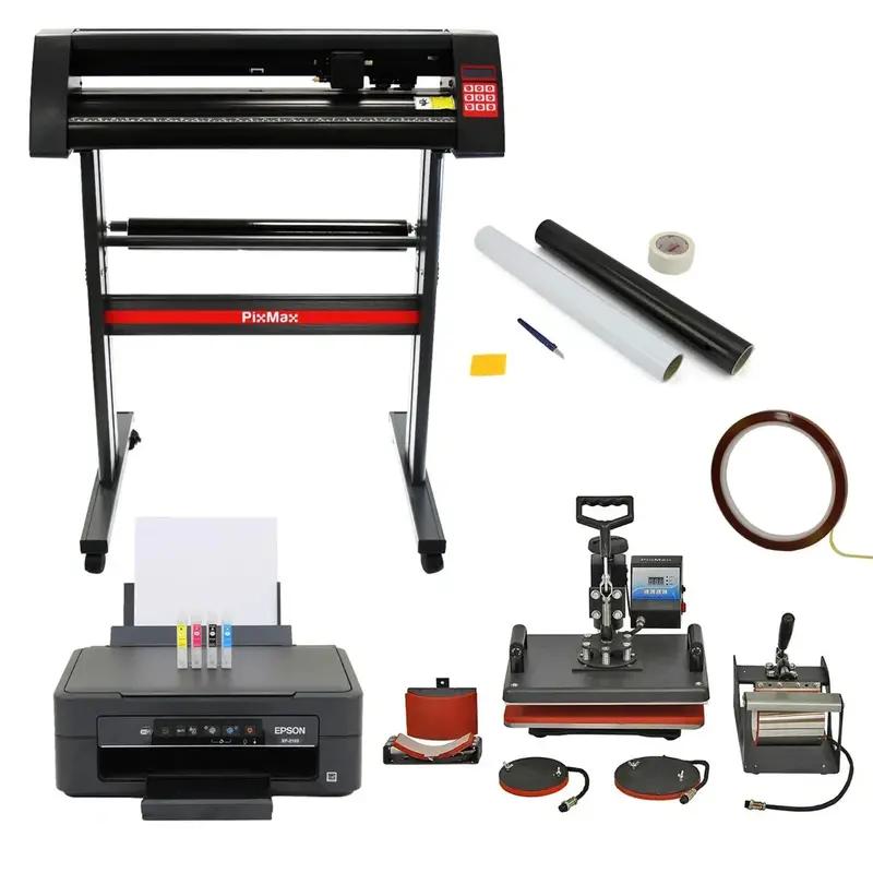 5 In 1 Heat Press, 720Mm Vinyl Cutter, Epson Printer & Weeding Kit 1