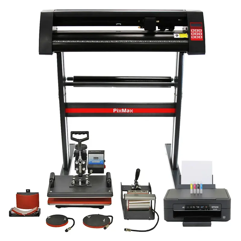 5-In-1 Heat Press & Vinyl Cutting Combo: Ciss Printer, Cutter, And Essential Tools 1