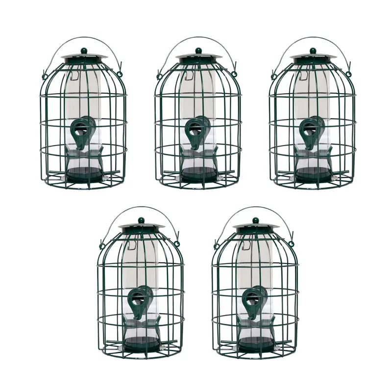 5-Pack Squirrel-Proof Wild Bird Seed Feeder Cages – Durable Metal Design 1