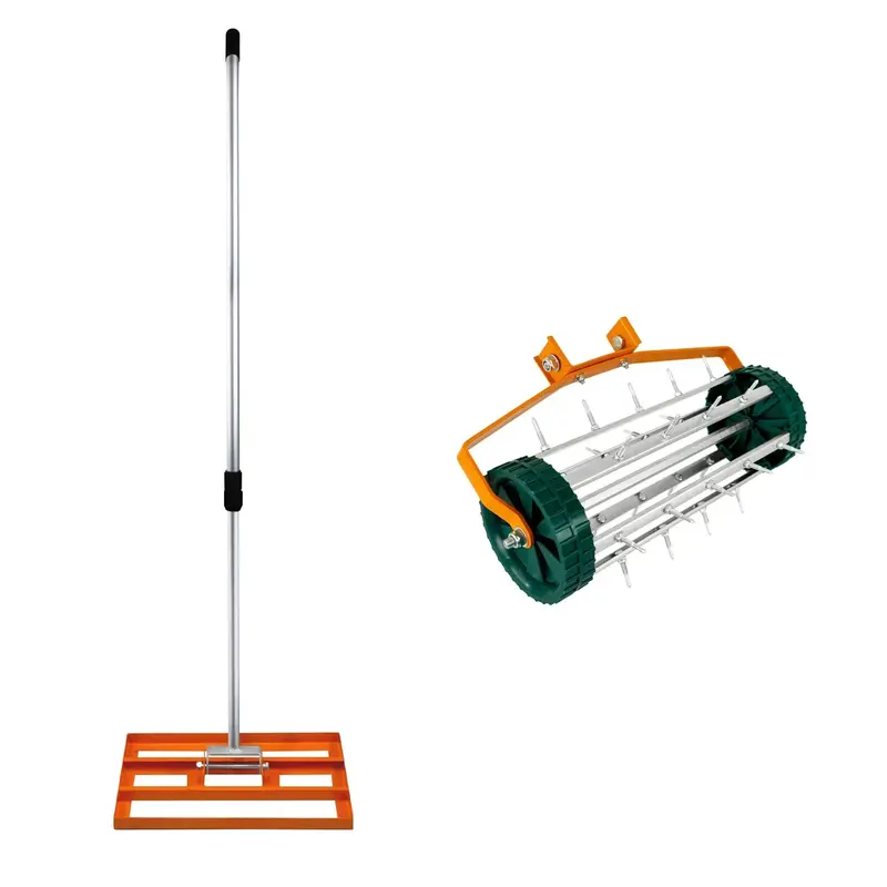 50Cm Orange Lawn Levelling Roller With Aeration Tines 1