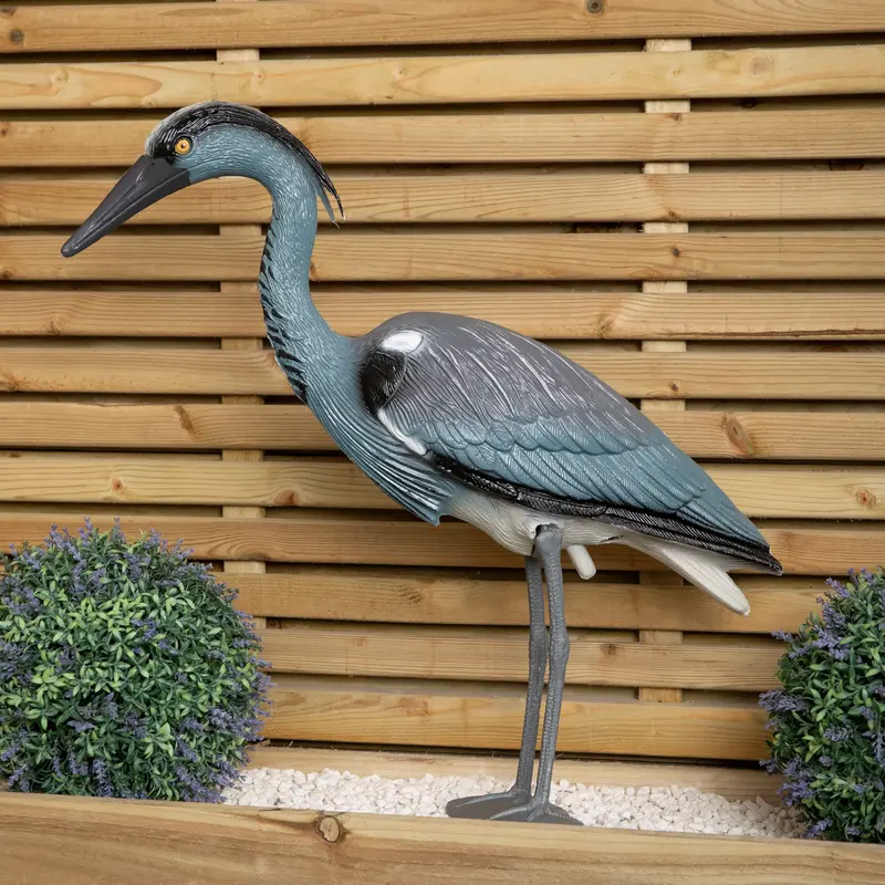 65Cm Tall Plastic Heron Garden Deterrent Ornament For Pest Control 1