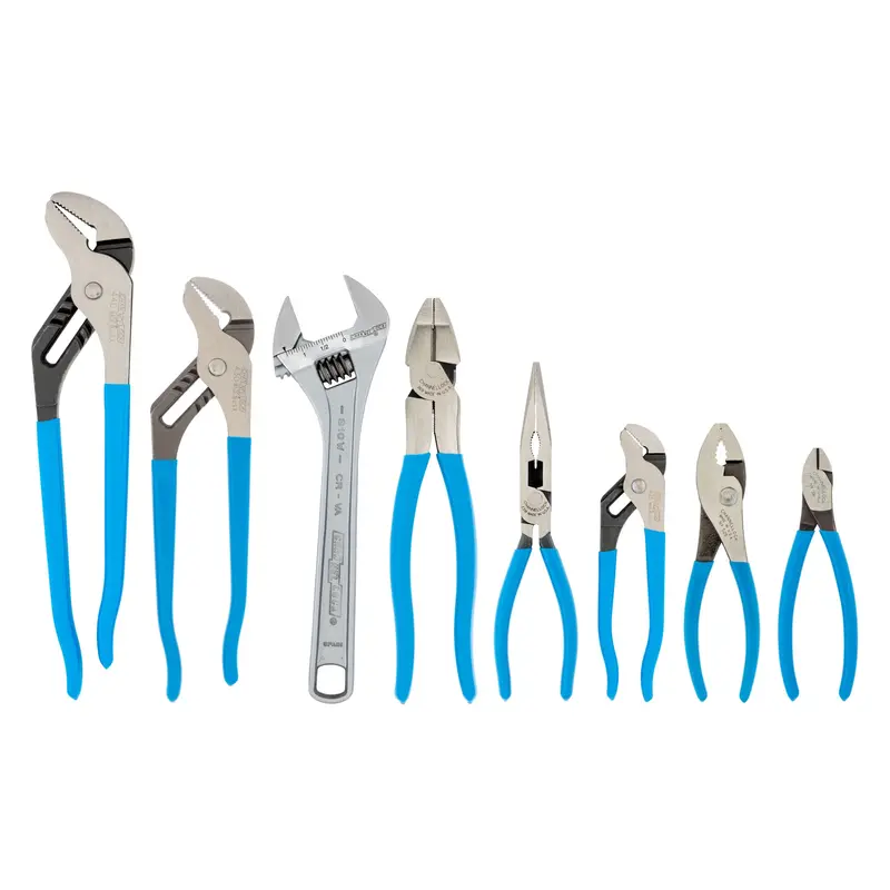8-Piece Straight-Jaw Pliers Set With Integrated Wrench – Model Gs-27 1
