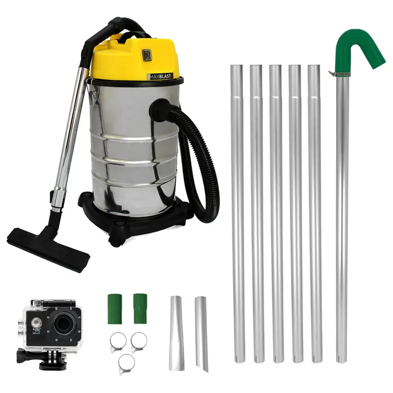 90-Litre Wet/Dry Vacuum Cleaner With Gutter Poles, 5-Metre Hose & Inspection Camera 1