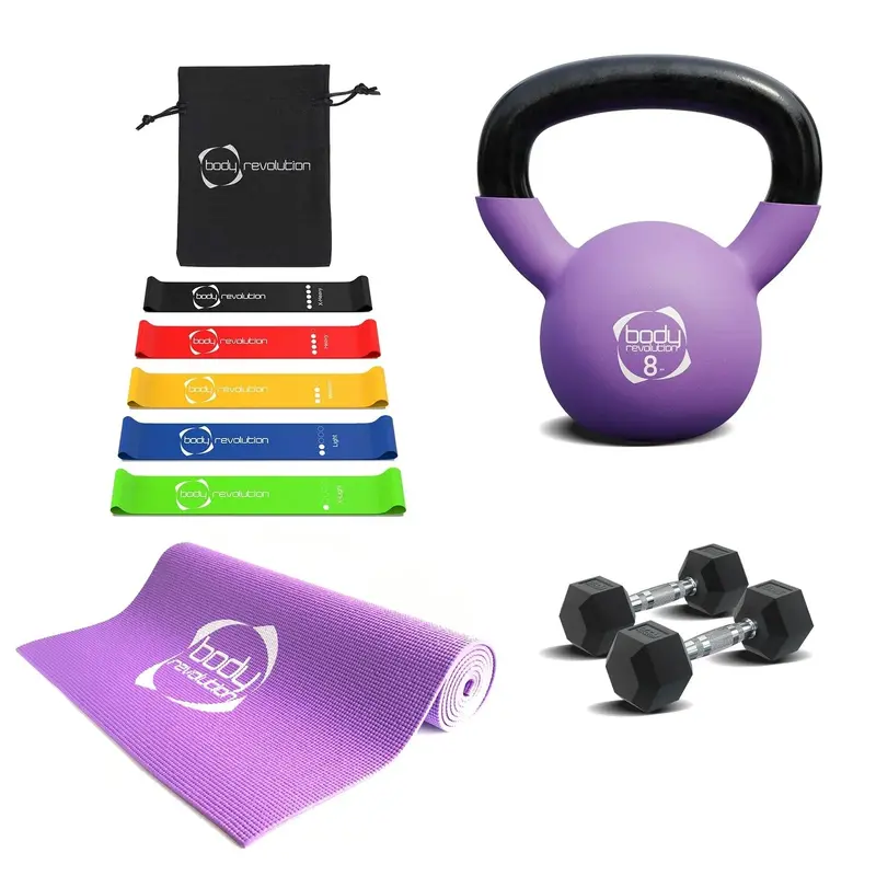 All-In-One Fitness Kit: Dumbbells, Kettlebell, Mat & Resistance Bands 2