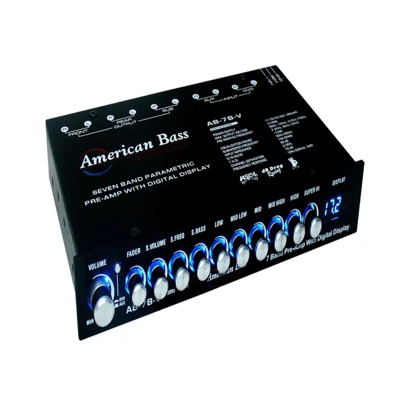 American Bass Ab7Bv 7-Band Equalizer With Built-In 7-Volt Line Driver 1