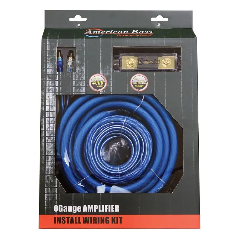 American Bass Abblue0Gkit 0-Gauge Complete Amplifier Installation Kit 1