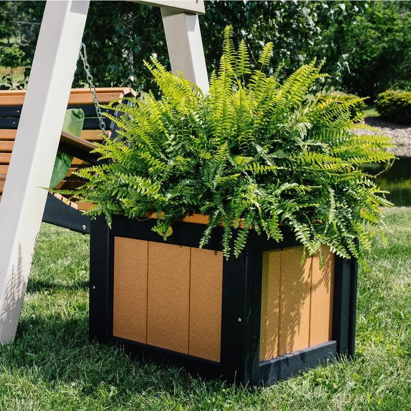 Amish 24-Inch Square Wooden Planter 1