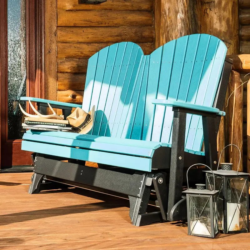 Amish 4-Foot Polyethylene Adirondack Outdoor Glider 1