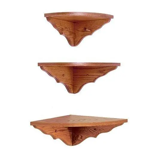 Amish Corner Shelf Unit – Handcrafted Solid Wood Floating Shelf 1