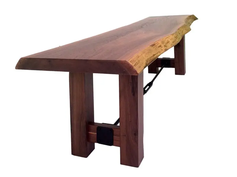 Amish Live Edge Trestle Bench By Settlers Amish 1