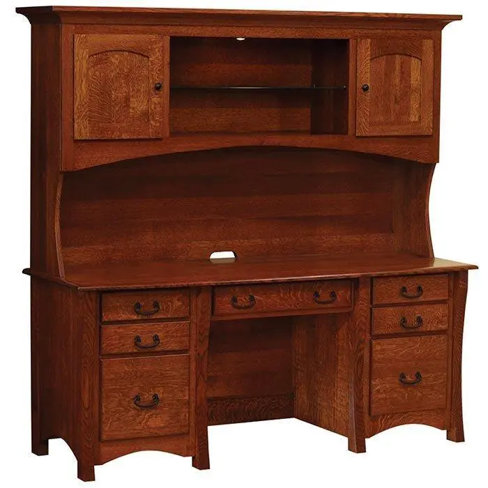 Amish Master Executive Desk With Matching Hutch 1
