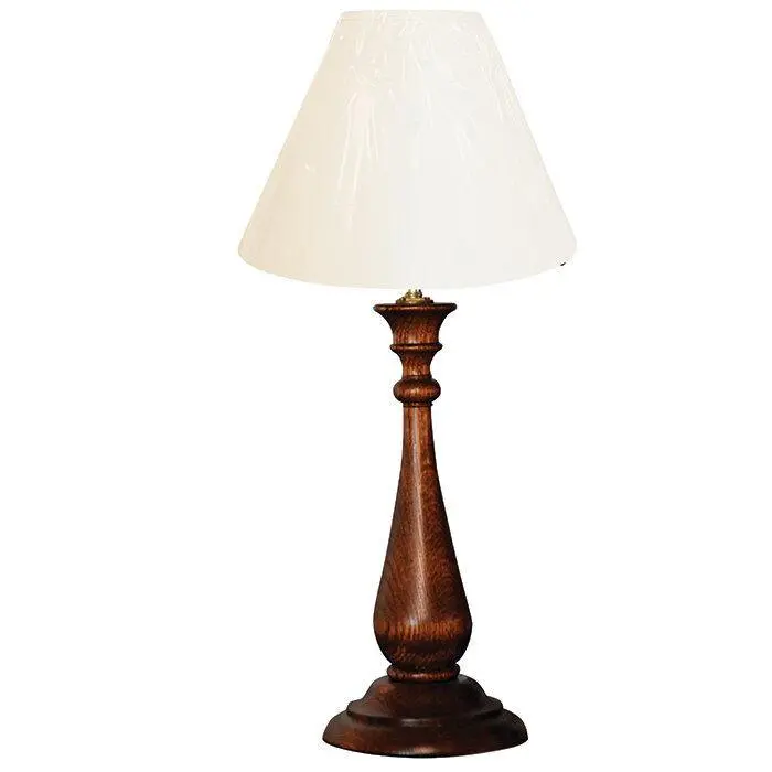 Amish Turned Table Lamp – Classic Wooden Base Design 1
