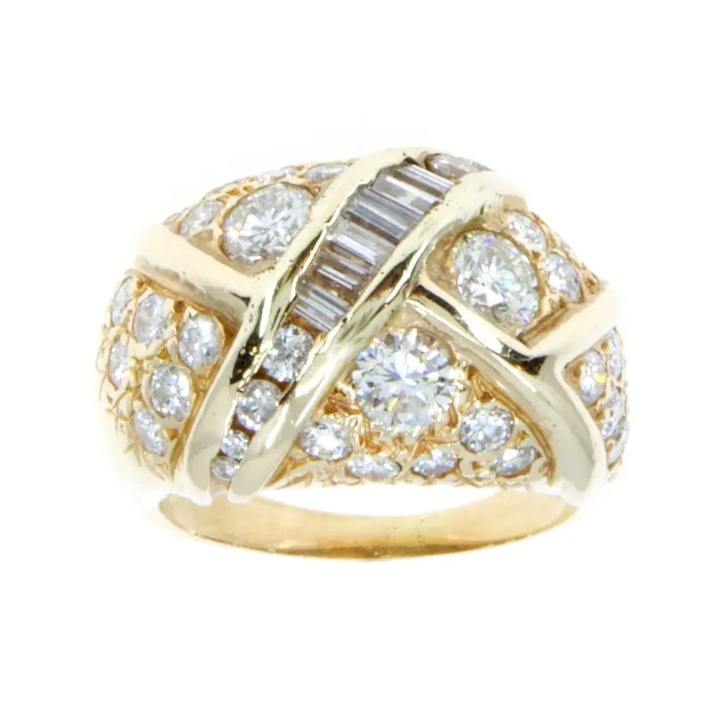 Artistic 3.00Ct Diamond Bombe-Style Cocktail Ring In Platinum Or Gold 1