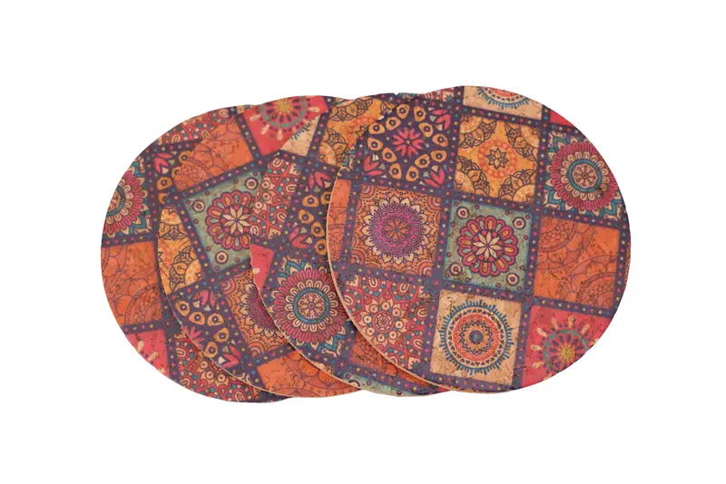 Artistic Box-Print Coaster Set – 4-Piece 1